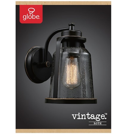Globe Electric Vintage 1-Light Oil Rubbed Bronze Roth Wall Sconce GL7466